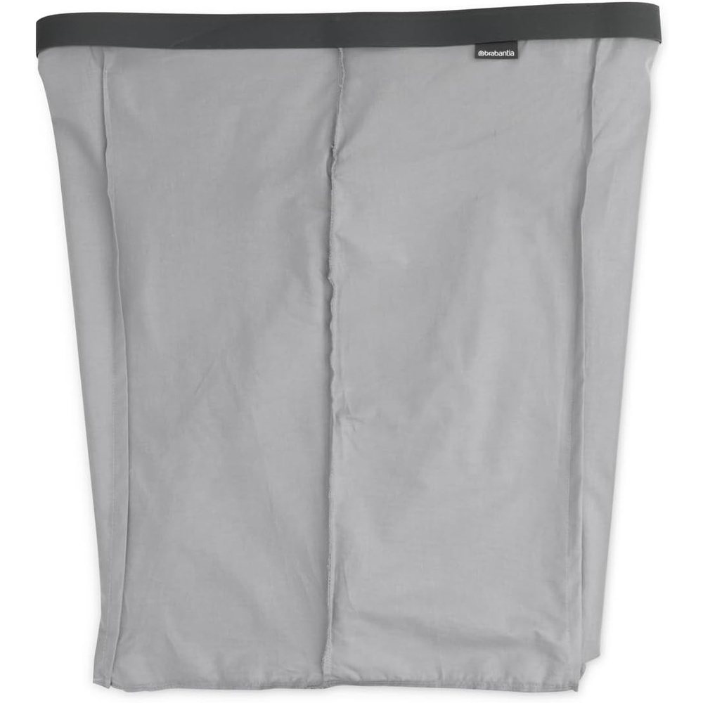 image:imageBrabantia Bo Laundry Hamper Replacement  Large Compartment Portable amp Hygienic  Cotton Bag with Velcro Closing  Gray2 x 12 Gal Compartments