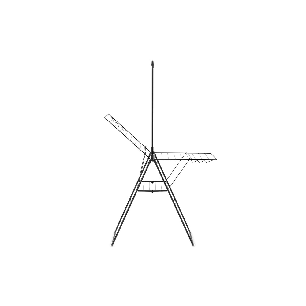 image:imageBrabantia HangOn Clothes Drying Rack  67ft 20m  White  Large Indoor Clothes Airer Laundry Stand with 2 FoldOut Wings amp Hanger Hooks Folds Flat  Fits 2 Full LoadsMatt Black