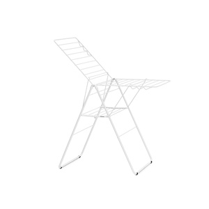 Brabantia HangOn Clothes Drying Rack | 67ft (20m) | White | Large Indoor Clothes Airer Laundry Stand with 2 Fold-Out Wings & Hanger Hooks, Folds Flat | Fits 2 Full Loads(Fresh White)