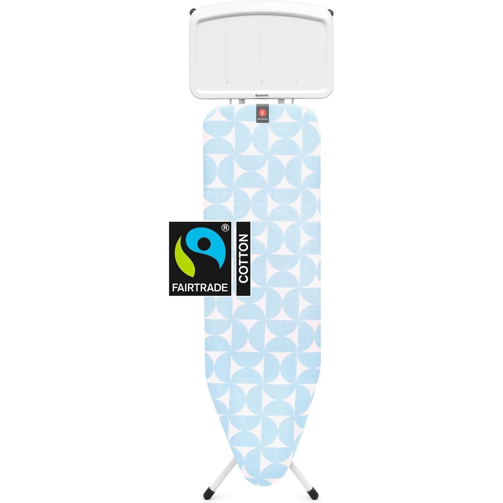 image:imageBrabantia Comfort Ironing Board with Solid Steam Iron Rest  Medium Size B  Fairtrade Metalized Cover  Adjustable Height 2738 Easy Fold AntiCollapse Lock NonSlip FeetFresh Breeze