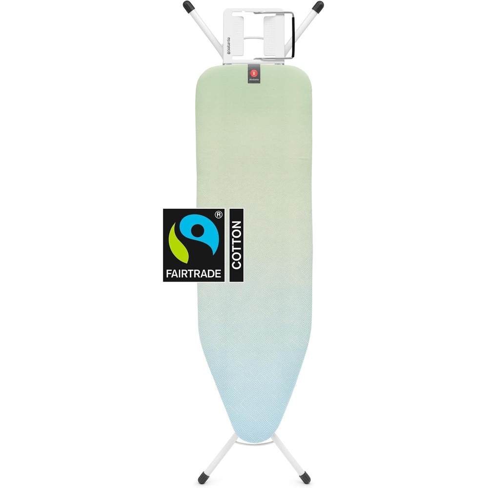 image:imageBrabantia Comfort Ironing Board with Solid Steam Iron Rest  Medium Size B  Fairtrade Metalized Cover  Adjustable Height 2738 Easy Fold AntiCollapse Lock NonSlip FeetSoothing Sea