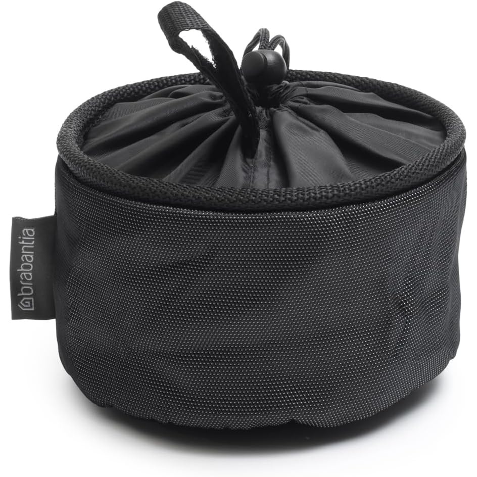image:imageBrabantia Compact Clothespin Storage Bag with Hanging Loop amp Closing Cord Matt Black Space Saving Organizer for Clothes Pins Hangs on Clothesline or Drying Rack Holds up to 75 PinsMatt Black