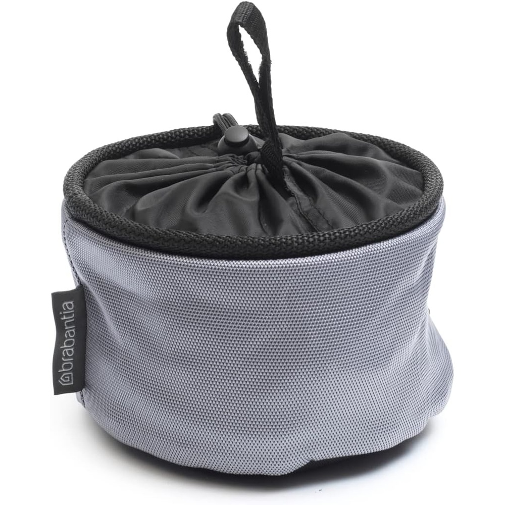 image:imageBrabantia Compact Clothespin Storage Bag with Hanging Loop amp Closing Cord Matt Black Space Saving Organizer for Clothes Pins Hangs on Clothesline or Drying Rack Holds up to 75 PinsGray