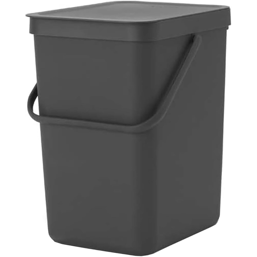 image:imageBrabantia Sort amp Go Kitchen Countertop Food Scraps Compost Bin  XS  08 Gal  3L  Light Gray  Removable StayOpen Lid Carry Handle EasyClean Recycling Box  Wall Bracket Sold SeparatelyGray