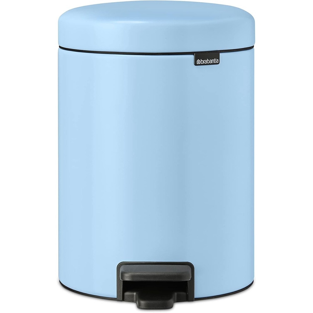 image:imageBrabantia StepOn Small Trash Can  Brilliant Steel  32 Gallon  12L  Bathroom Bedroom Office Trash Can Light Pedal Opening Handle amp Removable Inner Bucket  99 x 133 x 162   Trash BagsDreamy Blue