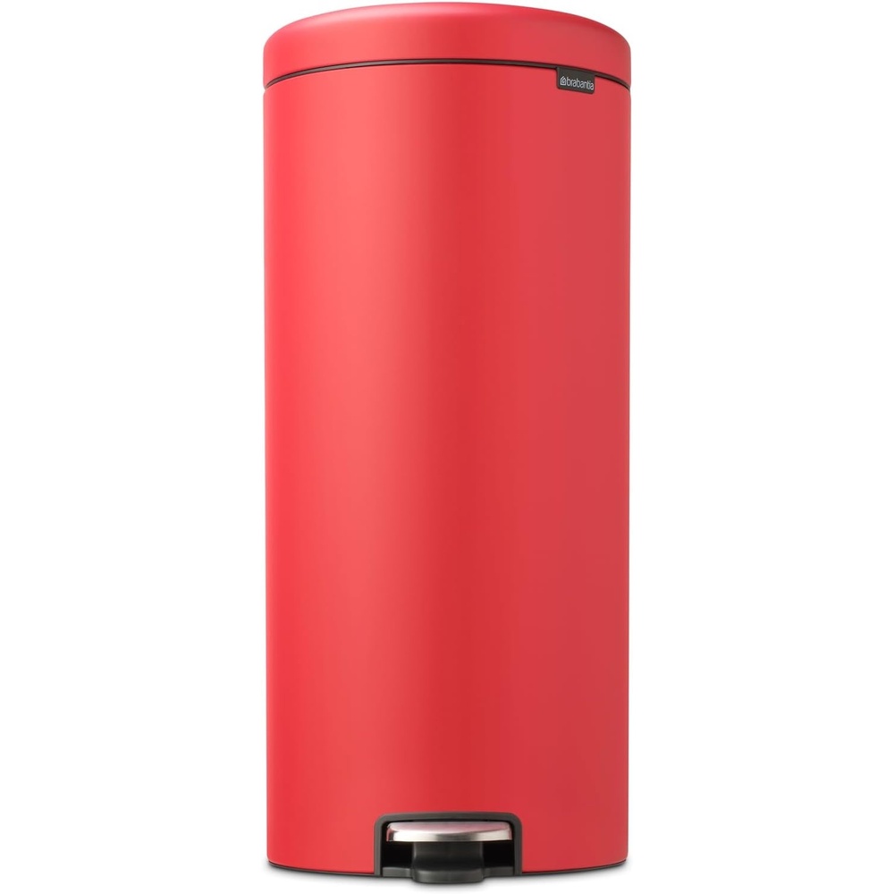 image:imageBrabantia StepOn Small Trash Can  Brilliant Steel  32 Gallon  12L  Bathroom Bedroom Office Trash Can Light Pedal Opening Handle amp Removable Inner Bucket  99 x 133 x 162   Trash BagsMineral Red