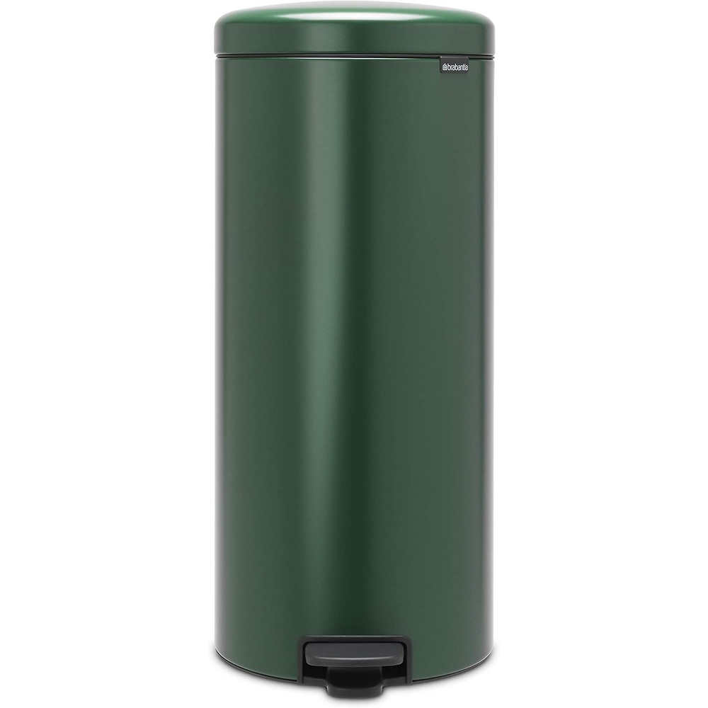 image:imageBrabantia StepOn Small Trash Can  Brilliant Steel  32 Gallon  12L  Bathroom Bedroom Office Trash Can Light Pedal Opening Handle amp Removable Inner Bucket  99 x 133 x 162   Trash BagsPine Green