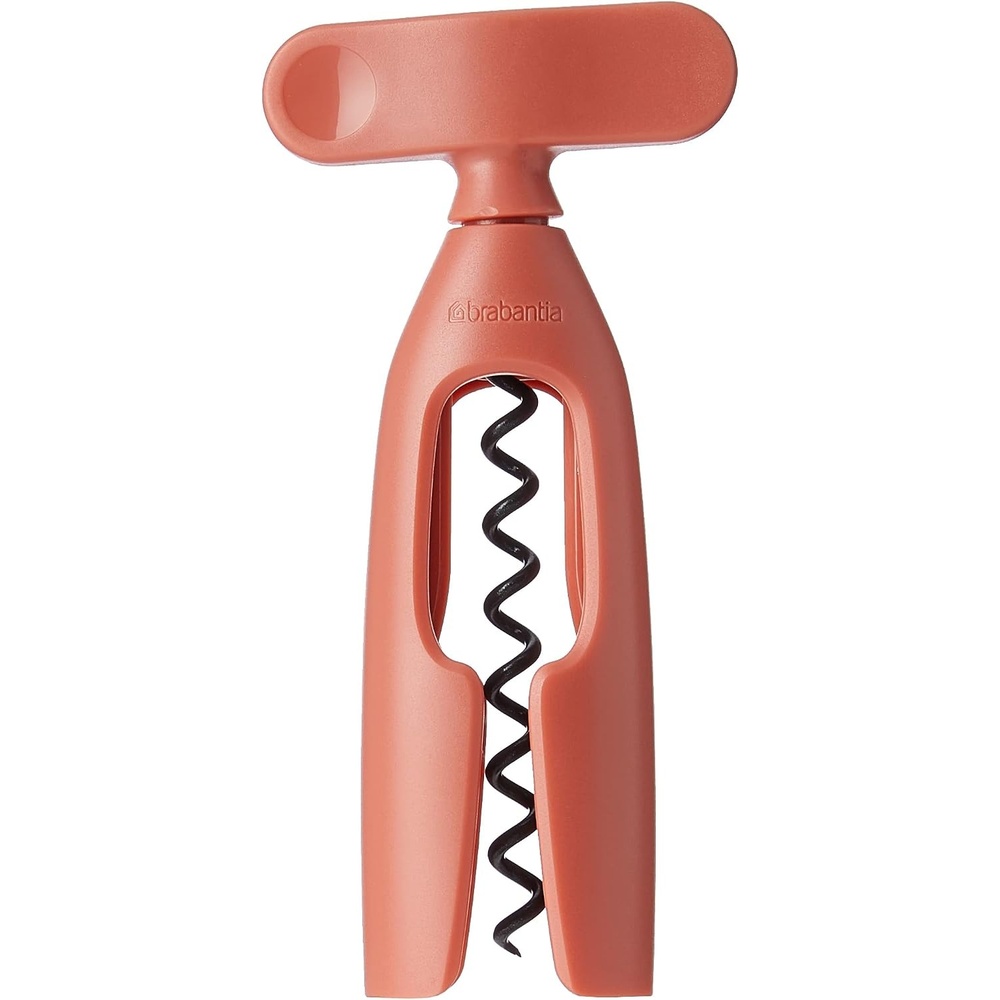 image:imageBrabantia Tasty Wine Bottle Opener Corkscrew Dark Gray Easy To Use Safe Enclosed Spiral Extra Large Turning HandleTerracotta Pink