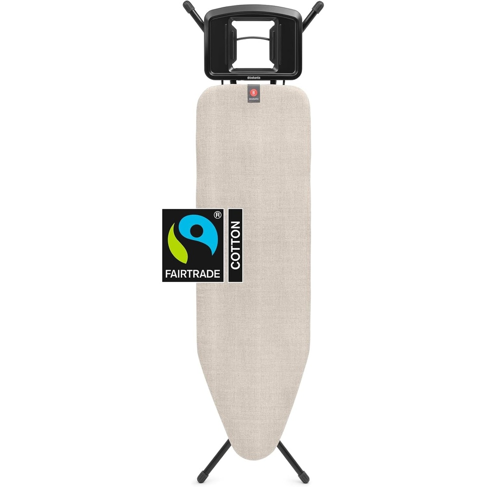 image:imageBrabantia XL Comfort Ironing Board with Solid Steam Iron Rest  Large Size C  Fairtrade Ecru Cover  Adjustable Height 2738 Easy Fold AntiCollapse Lock NonSlip FeetDenim Gray