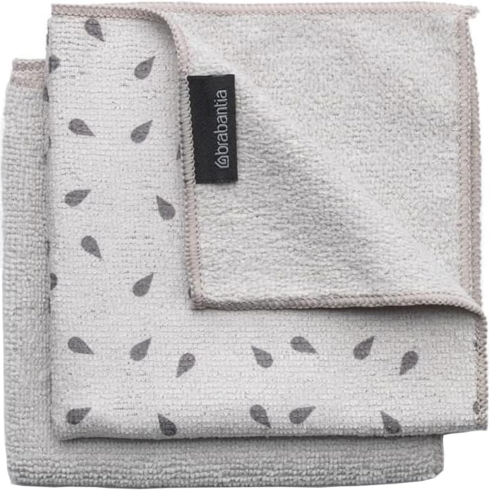 image:imageBrabantia x3 Microfiber Cleaning Pads Dark Gray Light Gray Jade Green Absorbent Spongy Hygenic Pads for Kitchen Washing Drying Counters MirrorsLight Gray