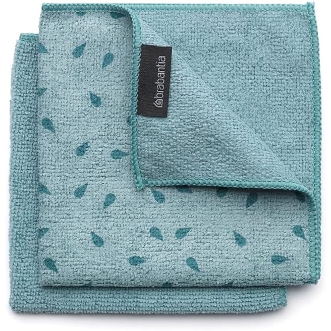 image:imageBrabantia x3 Microfiber Cleaning Pads Dark Gray Light Gray Jade Green Absorbent Spongy Hygenic Pads for Kitchen Washing Drying Counters MirrorsMint