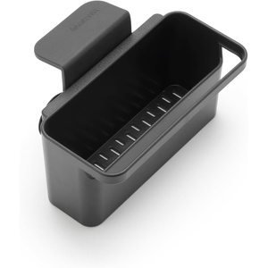 Brabantia Brabanta SinkSide in-Sink Organizer (Dark Gray) Tidy Storage/Drainage Container with Suction Cups for Kitchen Sink Sponges, Cloths, Dishsoap(Dark Gray)
