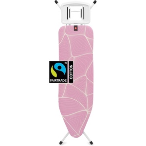 Brabantia Comfort Ironing Board with Solid Steam Iron Rest | Medium (Size B) | Fairtrade Metalized Cover | Adjustable Height (27-38″), Easy Fold, Anti-Collapse Lock, Non-Slip Feet(Lilac Waves)