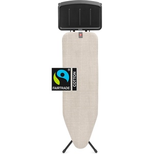 Brabantia Comfort Ironing Board with Solid Steam Iron Rest | Medium (Size B) | Fairtrade Metalized Cover | Adjustable Height (27-38″), Easy Fold, Anti-Collapse Lock, Non-Slip Feet(Denim Gray)