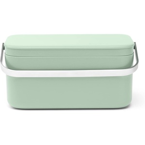 Brabantia Food Waste Caddy (0.48 Gal/Dark Gray) Kitchen Leftovers Can with Stay-Open Lid & Stainless Steel Handle for Composting(Jade Green)