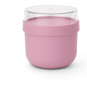 Brabantia Make & Take Breakfast Bowl with Removable Clear Compartment for Toppings (Dark Gray) 100% Leakproof, Microwave & Freezer Safe, Oats, Fruit, Cereal Container (17 fl oz)(Lilac Pink)