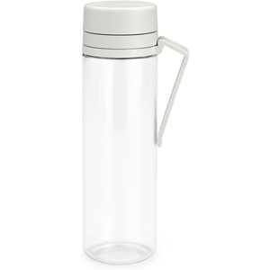 Brabantia Make & Take Water Bottle with Strainer 17oz – Travel Water Bottle with Handle & Fruit Sieve Infuser – Leakproof – Infuser – Easy Filling – Transparent – Dishwasher Safe – Light Gray(Light Gray)