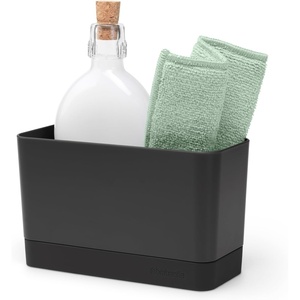 Brabantia Sink Organizer (Jade Green) Non-Slip, Non-Scratch Kitchen Countertop Storage Caddy for Dish Brush, Soap, Cloths (LWH: 7.5 x 3.3 x 4.5)(Dark Gray)