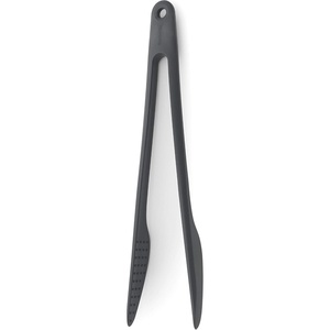 Brabantia Tasty+ Precision Tongs (Granite Gray) Non-Stick, Heat-Resistant, Dishwasher-Safe Nylon Serving, Grilling Cooking Tongs
