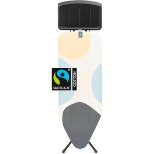 Brabantia XL Comfort Ironing Board with Solid Steam Generator Rest | Large (Size C) | Fairtrade Fresh Breeze Cover | Adjustable Height (27-38″), XL Rest, Easy Fold, Anti-Collapse Lock, Non-Slip Feet(Spring Bubbles)