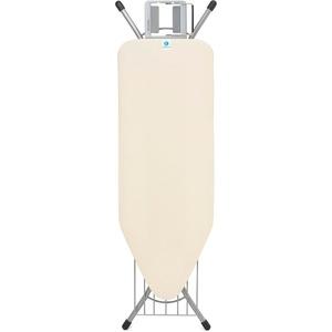 Brabantia XL Comfort Ironing Board with Solid Steam Generator Rest | Large (Size C) | Fairtrade Fresh Breeze Cover | Adjustable Height (27-38″), XL Rest, Easy Fold, Anti-Collapse Lock, Non-Slip Feet(Ecru)