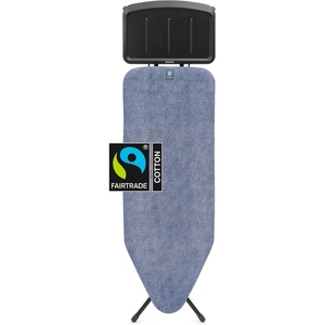 Brabantia XL Comfort Ironing Board with Solid Steam Generator Rest | Large (Size C) | Fairtrade Fresh Breeze Cover | Adjustable Height (27-38″), XL Rest, Easy Fold, Anti-Collapse Lock, Non-Slip Feet(Denim Blue)