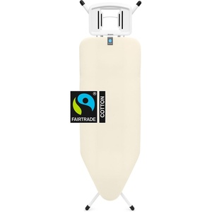 Brabantia XL Comfort Ironing Board with Solid Steam Iron Rest | Large (Size C) | Fairtrade Ecru Cover | Adjustable Height (27-38″), Easy Fold, Anti-Collapse Lock, Non-Slip Feet(Ecru)