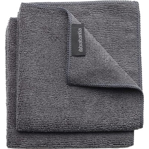Brabantia x3 Microfiber Cleaning Pads (Dark Gray, Light Gray, Jade Green) Absorbent Spongy Hygenic Pads for Kitchen Washing, Drying, Counters, Mirrors(Dark Gray)