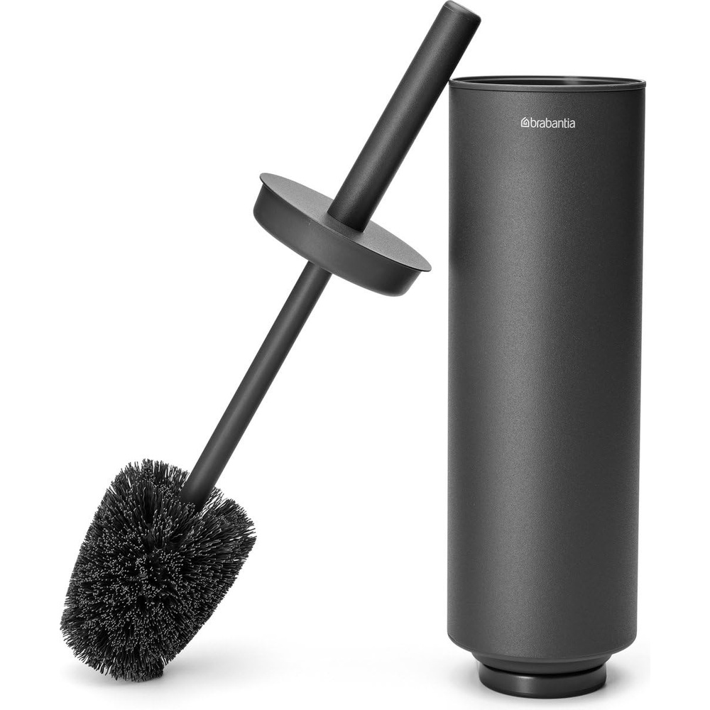 image:imageBrabantia Mindset Toilet Brush amp Holder Mineral Infinite Gray Bristle Brush Toilet Bowl Cleaner Wall Mountable Discrete Holder Removable Inner Holder LWH 38 x 43 x 165