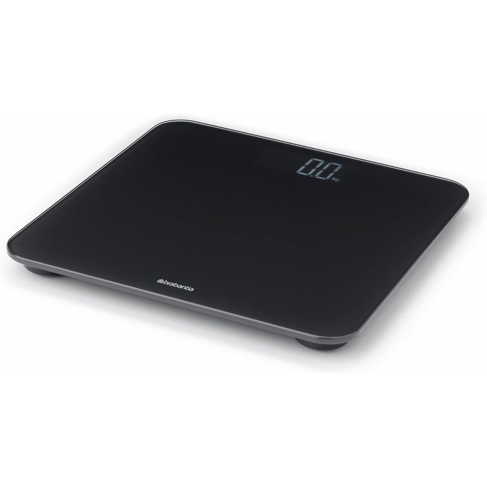 image:imageBrabantia Renew Digital Bathroom Weighing Dark Gray BatteryPowered Personal Body Weight Scales with Backlit LED Display