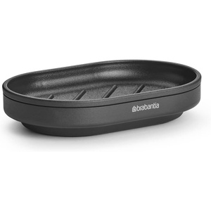 Brabantia Mindset Soap Dish (Mineral Infinite Gray) Anti-Rust Metal, Non-Slip Basin Soap Tray Holder for Bathroom, Shower, Kitchen Sink