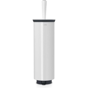 Brabantia Profile Toilet Brush and Holder (Black) Freestanding/Wall-Mounted Toilet Bowl Cleaner with Discreet Case Stand for Bathroom(White)