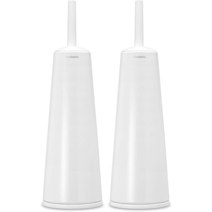 Brabantia ReNewToilet Brush & Holder Set (Matt Black) Free-Standing, Non-Slip/Scratch Base, Hygenic Discreet Toilet Bowl Cleaner(White)